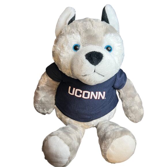UConn Huskies Stuffed Bear - 14" Jonathan the Husky with UConn shirt - Picture 1 of 10